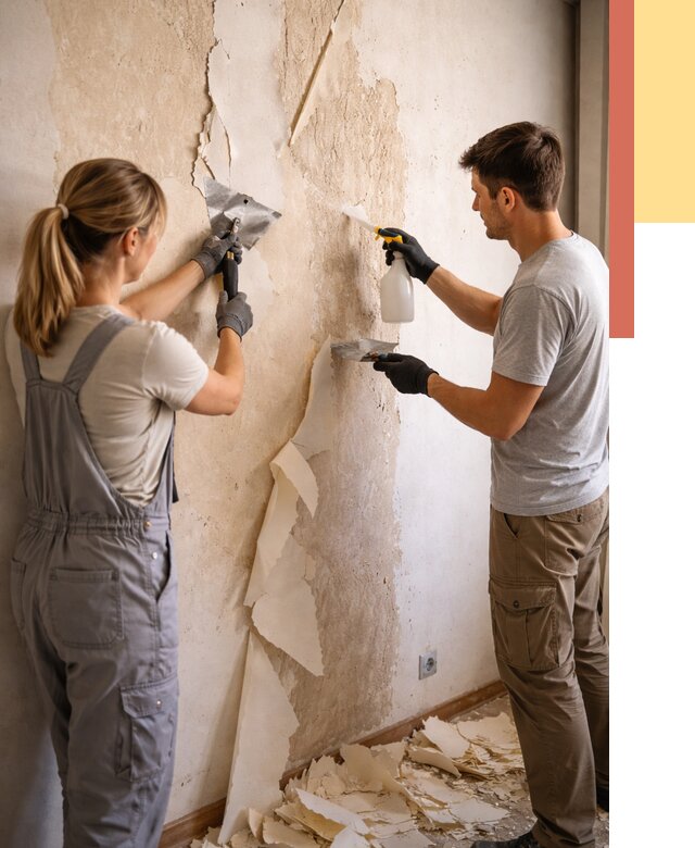 Снятие старых обоев в Кызыле от 5445 руб. под ключ недорого | ОТДЕЛОЧНИК-Кзл