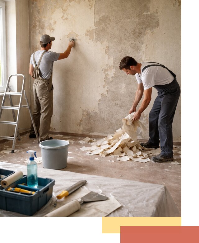 Снятие старых обоев в Кызыле быстро и качественно