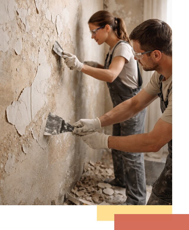 Снятие старой шпаклевки и подготовка поверхностей в Кызыле