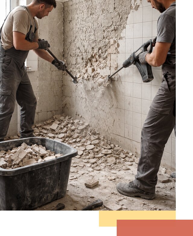 Демонтаж плитки со стен в Кызыле быстро и аккуратно