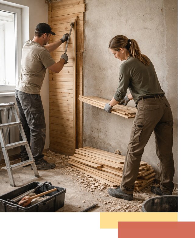 Демонтаж вагонки со стен в Кызыле — профессиональный демонтаж