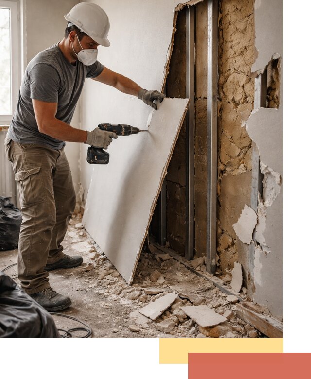 Демонтаж гипсокартона со стен в Кызыле качественно и быстро