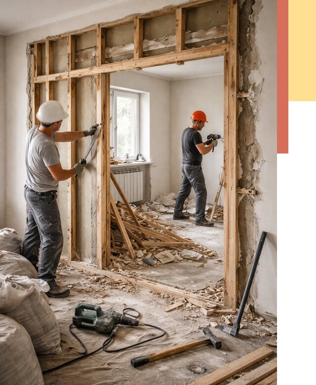 Демонтаж деревянных перегородок в Кызыле от 3319 руб. — быстро и недорого | ОТДЕЛОЧНИК-Кзл