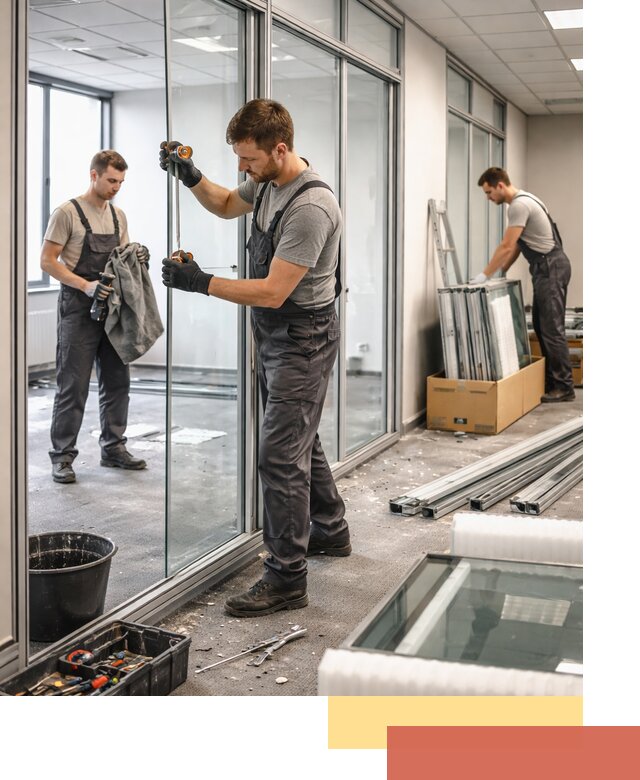 Демонтаж стеклянных перегородок в Кызыле быстро и безопасно