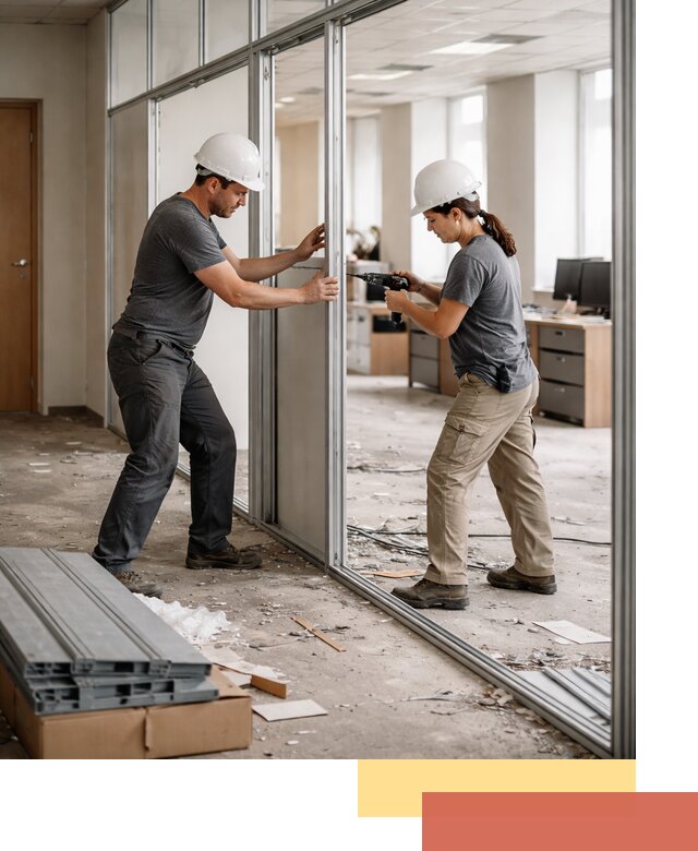 Демонтаж алюминиевых перегородок в Кызыле быстро и аккуратно