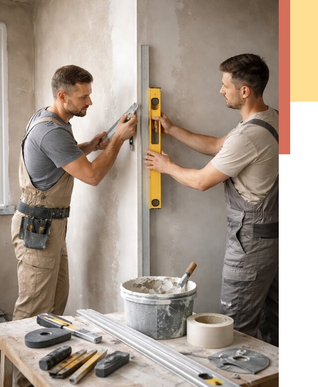 Выведение углов стен в Кызыле от 1919 руб. быстро и недорого | ОТДЕЛОЧНИК-Кзл