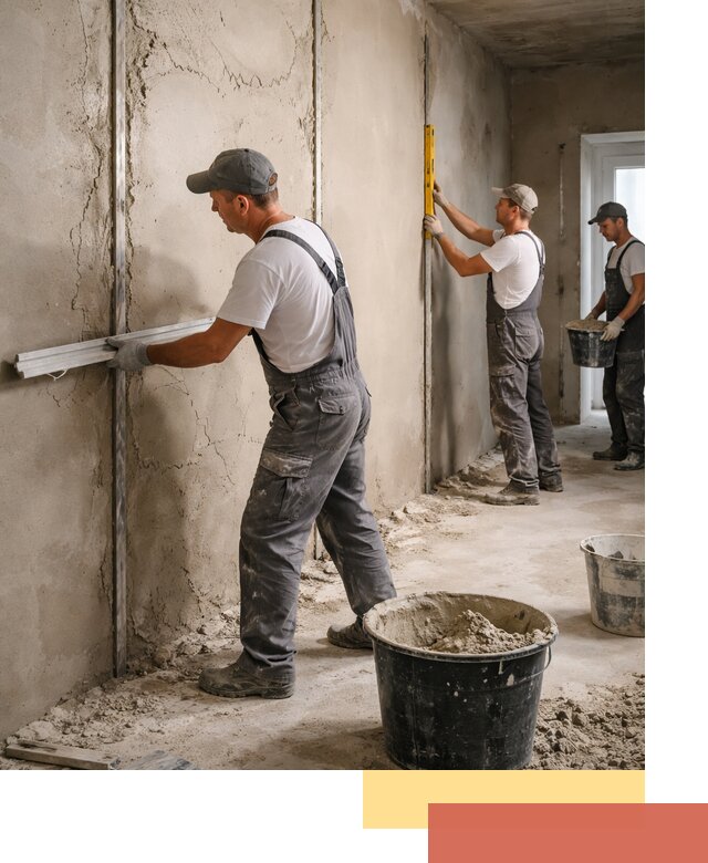 Штукатурка стен по маякам в Кызыле — точная и ровная поверхность