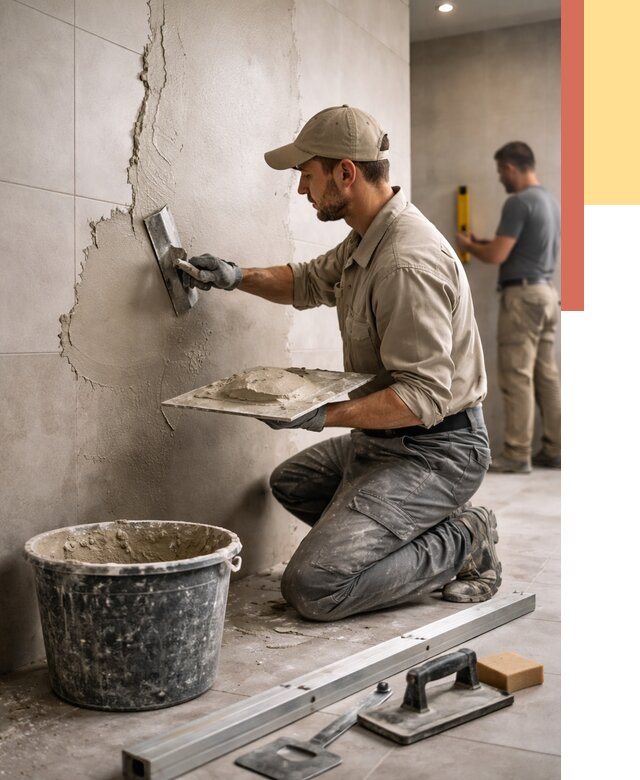 Штукатурка стен в ванной в Кызыле от 4667 руб./м² — выравнивание под ключ | ОТДЕЛОЧНИК-Кзл