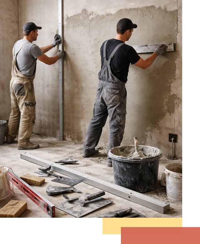 Профессиональная штукатурка стен под плитку в Кызыле