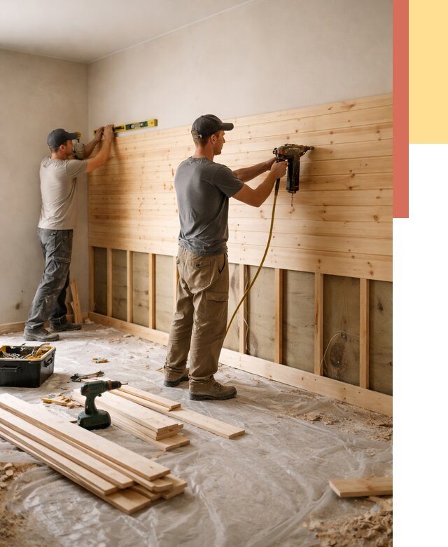 Монтаж деревянной вагонки на стены в Кызыле от 7778 руб. | Услуги монтажа вагонки | ОТДЕЛОЧНИК-Кзл