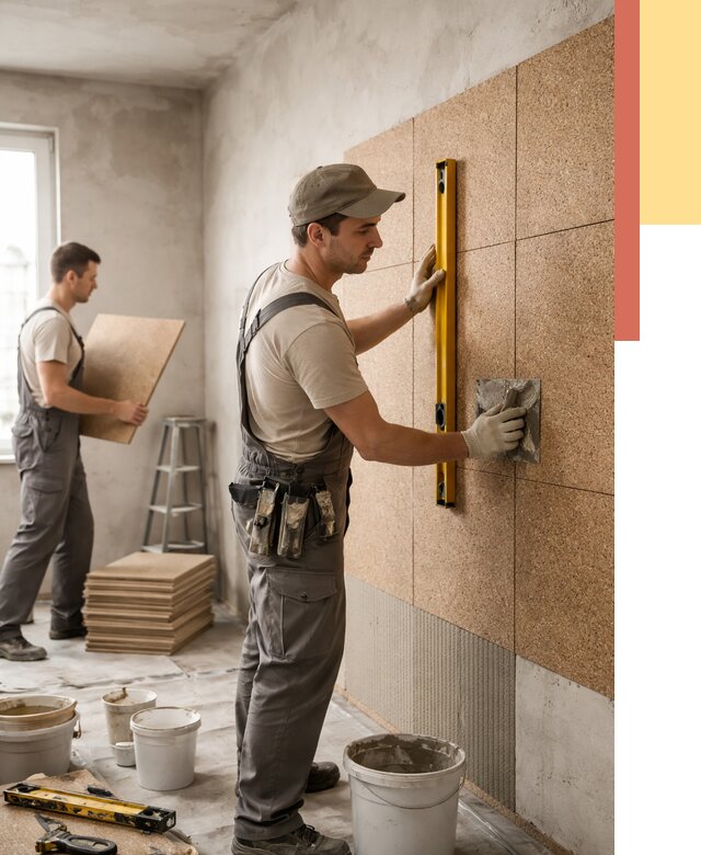 Монтаж пробковых панелей на стены в Кызыле от 3630 руб. — ОТДЕЛОЧНИК-Кзл