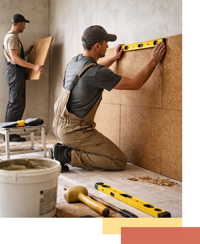 Монтаж пробковых панелей на стены в Кызыле быстро и качественно