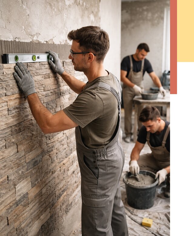 Монтаж искусственного камня в Кызыле от 4667 руб. под ключ | ОТДЕЛОЧНИК-Кзл