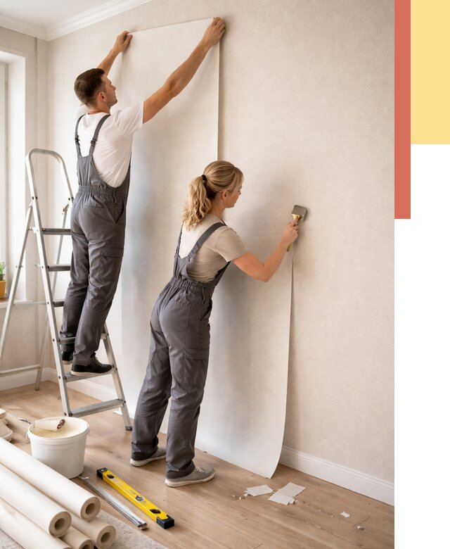 Поклейка флизелиновых обоев в Кызыле от 6223 руб. | Быстро и недорого — ОТДЕЛОЧНИК-Кзл