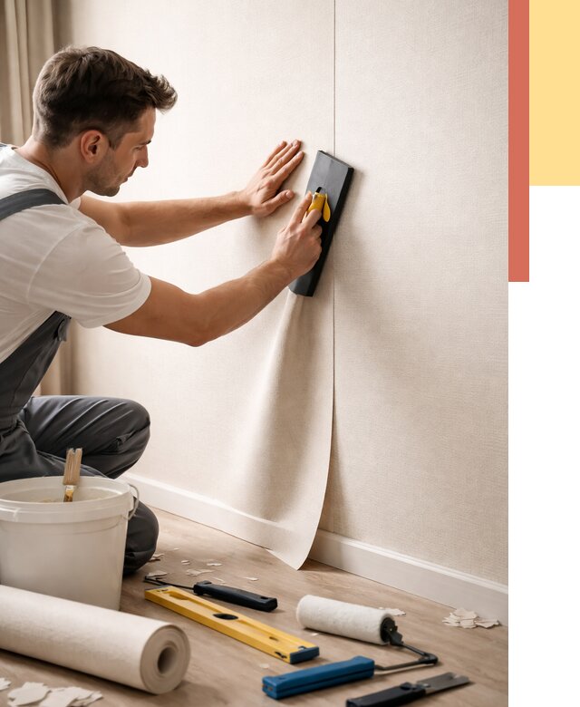 Поклейка виниловых обоев в Кызыле от 4667 руб. | Быстро и недорого — ОТДЕЛОЧНИК-Кзл