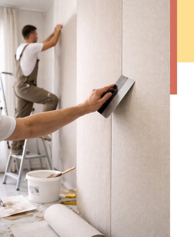 Поклейка текстильных обоев в Кызыле от 4667 руб. под ключ | ОТДЕЛОЧНИК-Кзл