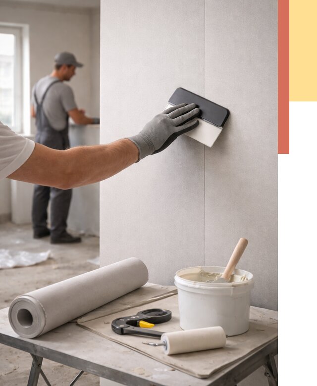 Поклейка обоев под покраску в Кызыле от 3630 руб. за м2 | ОТДЕЛОЧНИК-Кзл