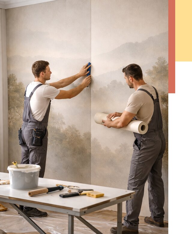 Поклейка фотообоев в Кызыле от 8815 руб/м² — быстро и недорого | ОТДЕЛОЧНИК-Кзл