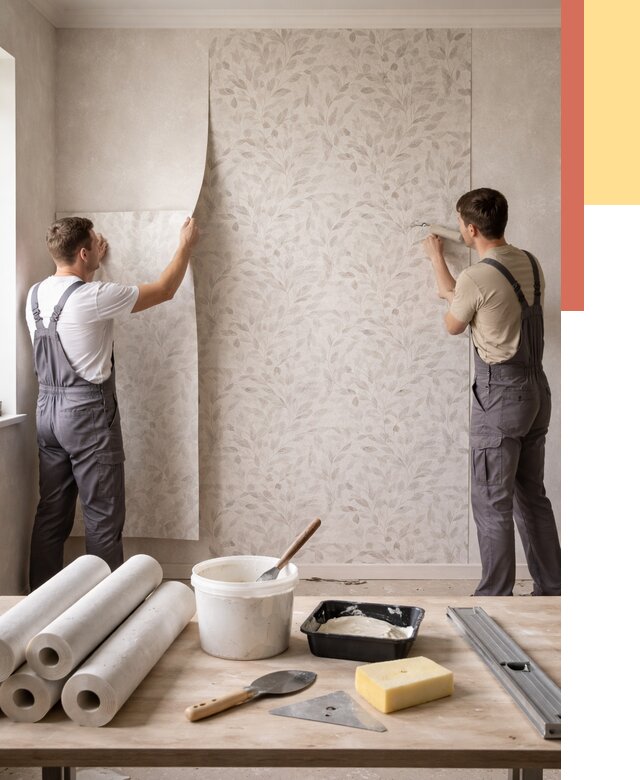 Поклейка обоев с подбором рисунка в Кызыле от 3630 руб. | ОТДЕЛОЧНИК-Кзл - быстро и недорого