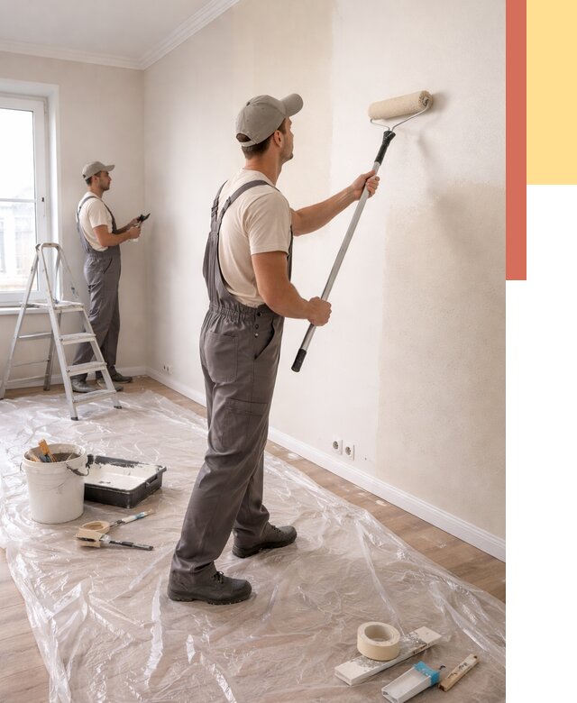 Покраска стен акриловой краской в Кызыле от 3630 руб./м² — быстро и недорого | ОТДЕЛОЧНИК-Кзл