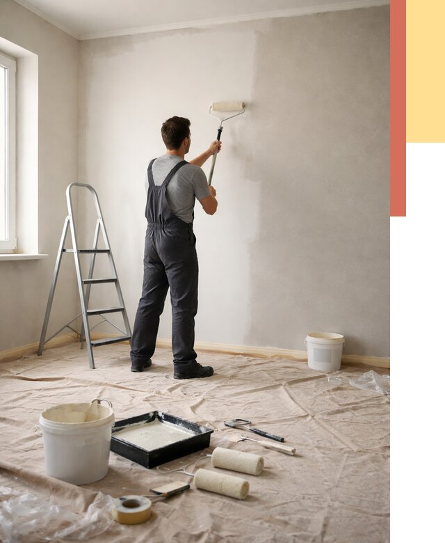 Покраска стен моющейся краской в Кызыле от 363 руб./м² — быстро и недорого | ОТДЕЛОЧНИК-Кзл