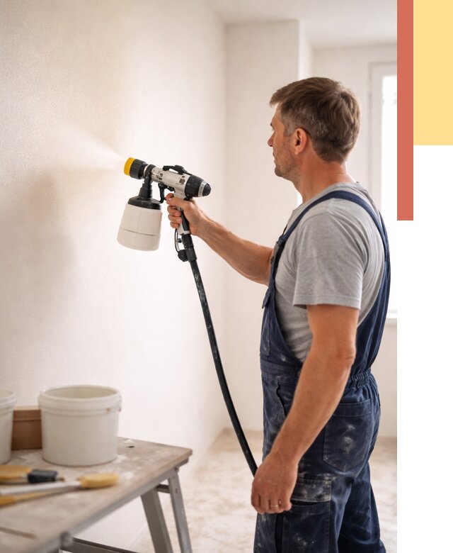 Покраска стен краскопультом в Кызыле от 7778 руб. — механизированная покраска | ОТДЕЛОЧНИК-Кзл