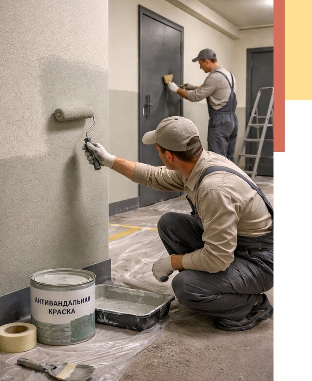 Покраска стен антивандальной краской в Кызыле от 4667 руб./м² под ключ | ОТДЕЛОЧНИК-Кзл