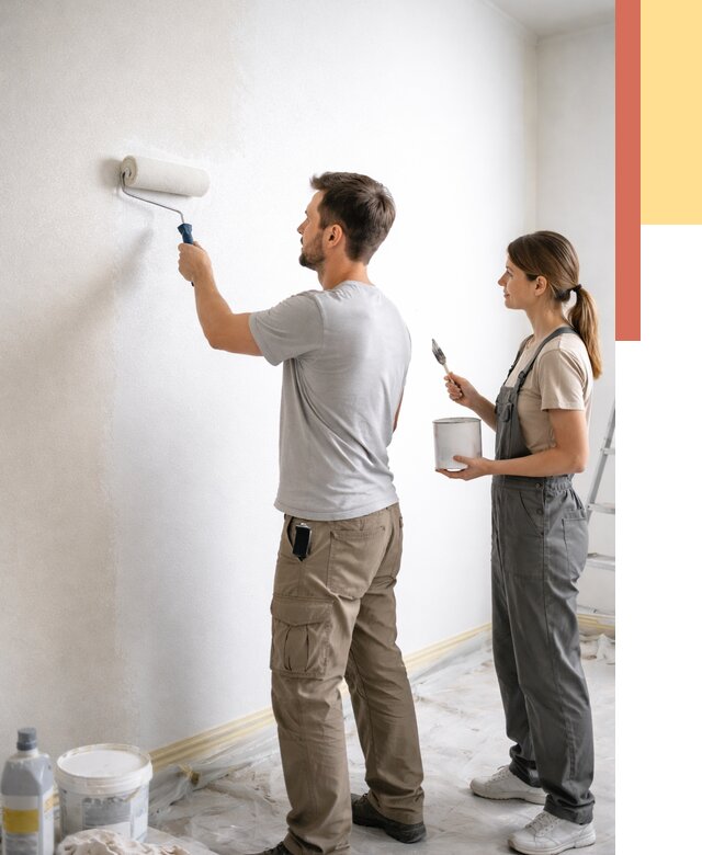 Окраска стен по стеклохолсту в Кызыле от 4667 руб/м² под ключ | ОТДЕЛОЧНИК-Кзл