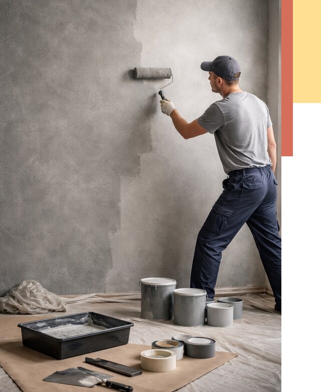 Покраска стен под бетон в Кызыле от 674 руб. за м2 — быстро и недорого | ОТДЕЛОЧНИК-Кзл