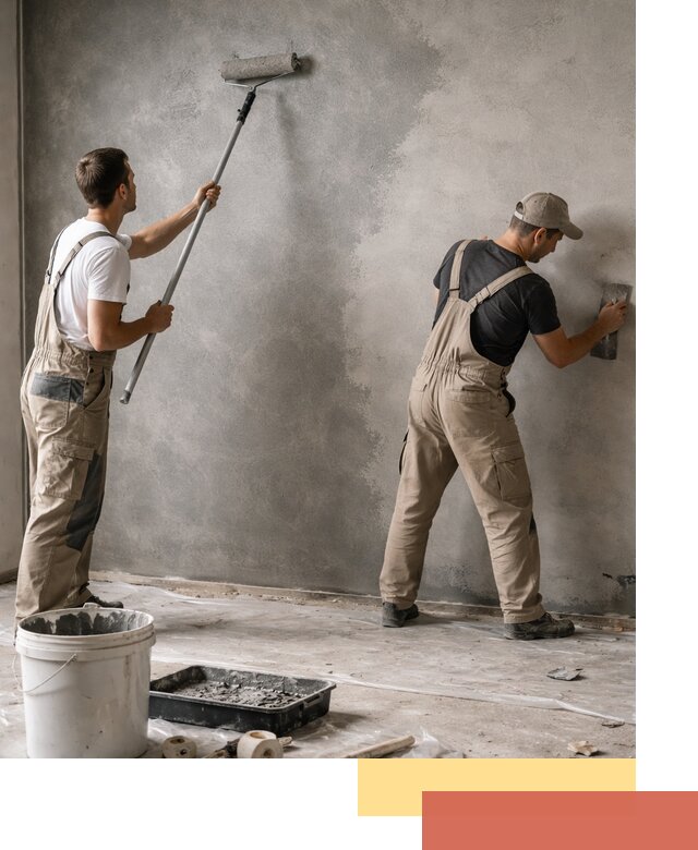 Покраска стен под бетон в Кызыле профессионально и недорого