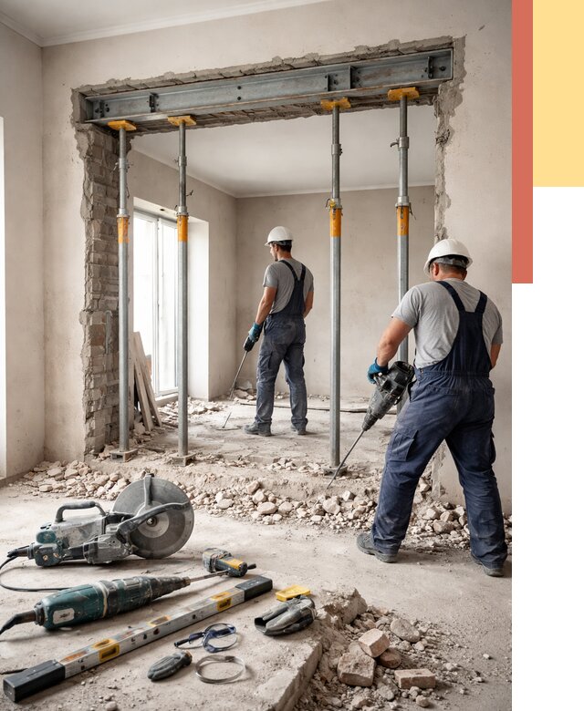 Прорезка проема в стене в Кызыле от 4667 руб. — быстро и недорого | ОТДЕЛОЧНИК-Кзл