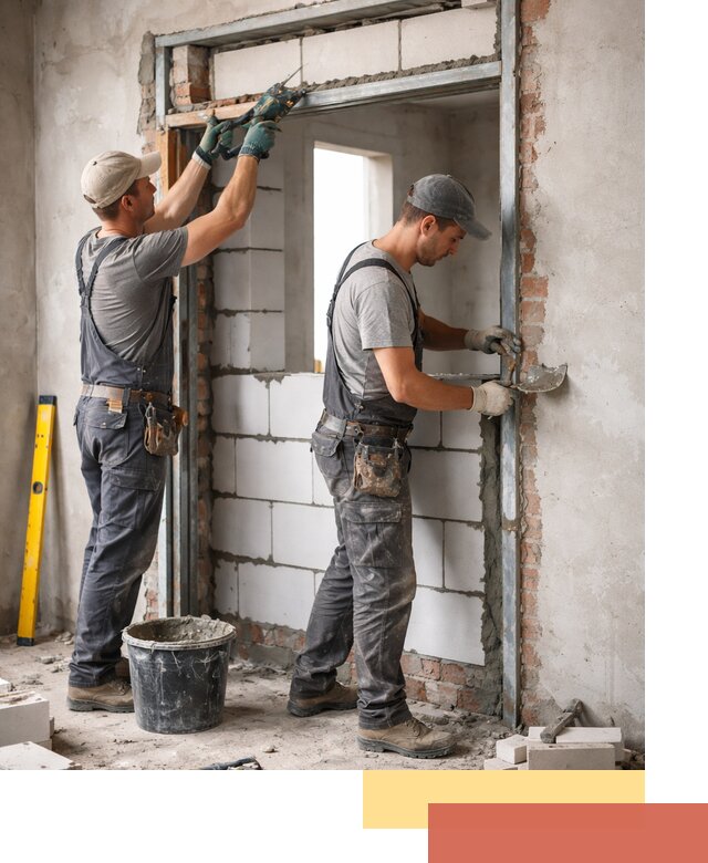 Закладка дверного проема под ключ в Кызыле: демонтаж, монтаж, отделка