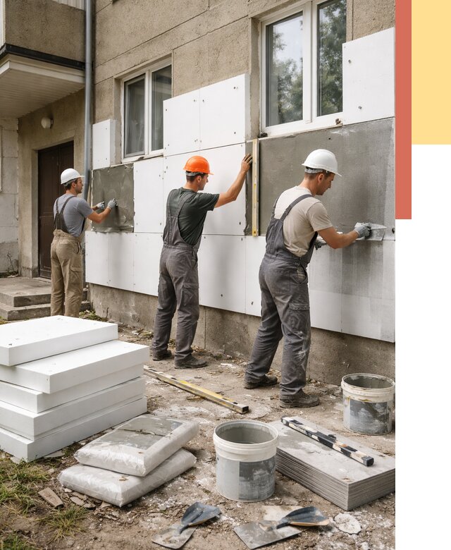 Утепление стен пенопластом в Кызыле от 1815 руб. — недорого и под ключ | ОТДЕЛОЧНИК-Кзл