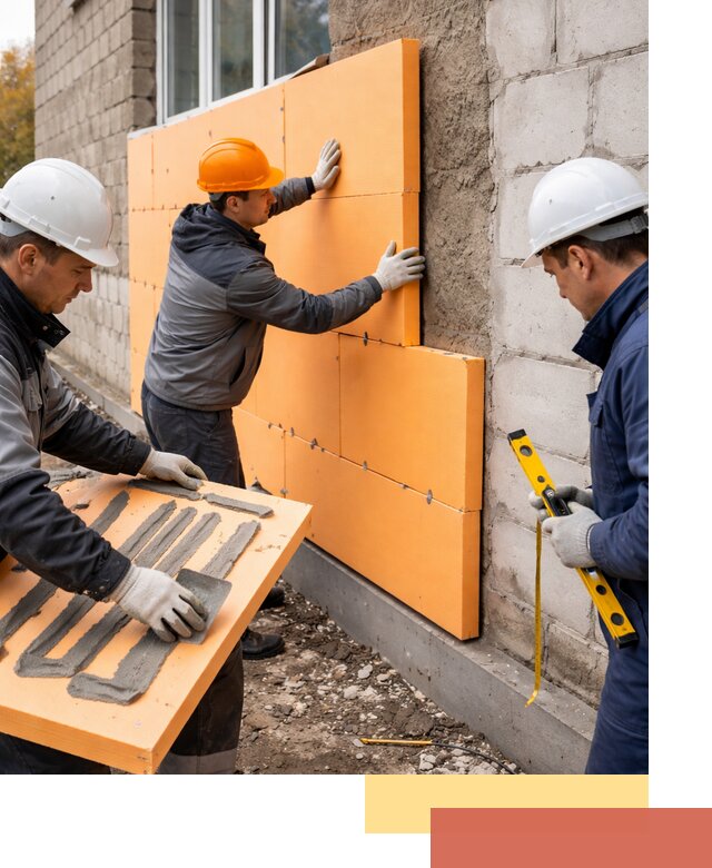 Утепление фасада пеноплексом под ключ в Кызыле