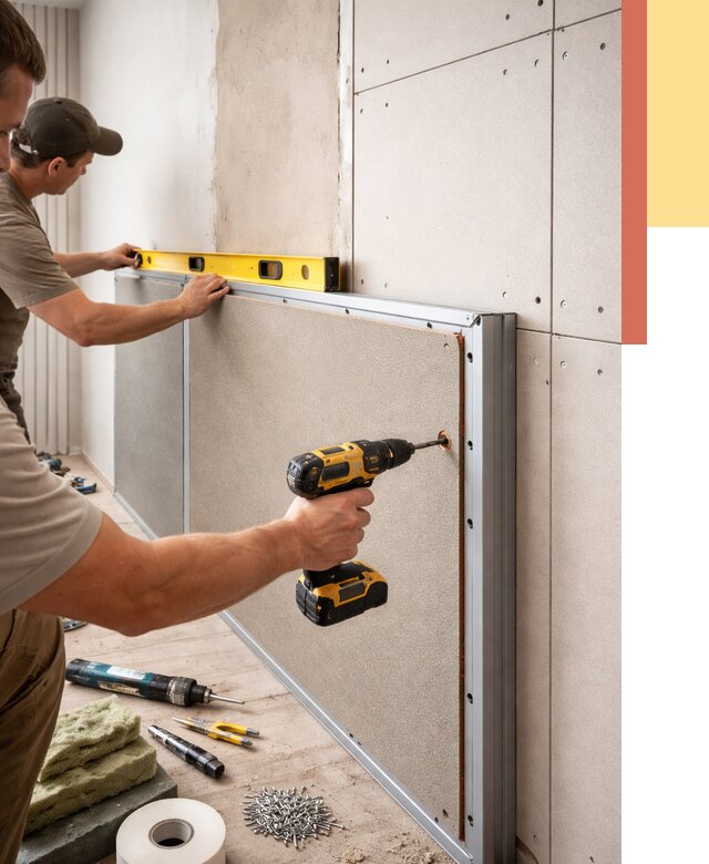 Шумоизоляция стен панелями ЗИПС в Кызыле от 2282 руб./м² под ключ | ОТДЕЛОЧНИК-Кзл