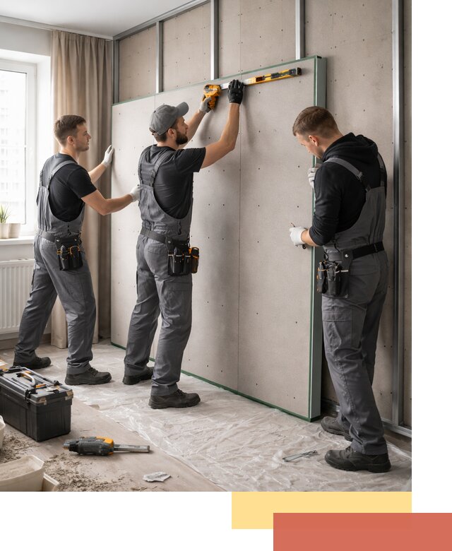 Шумоизоляция стен панелями ЗИПС в Кызыле для жилых и коммерческих помещений