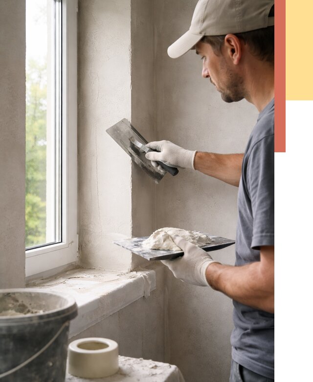 Штукатурка откосов в Кызыле от 4667 руб/м² — услуги и выравнивание под ключ | ОТДЕЛОЧНИК-Кзл