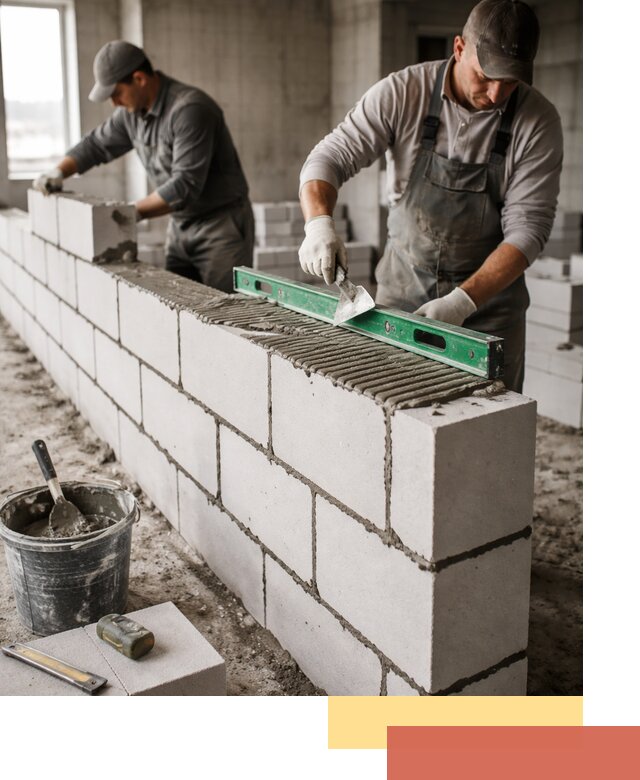 Кладка перегородок из газобетона в Кызыле быстро и качественно