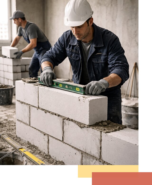 Кладка перегородок из пеноблока под ключ в Кызыле