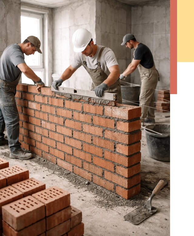 Кладка перегородок из кирпича в Кызыле от 3630 руб. за м² | ОТДЕЛОЧНИК-Кзл