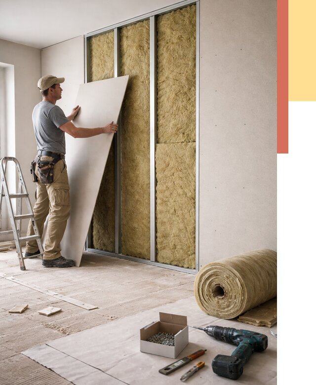 Перегородка из гипсокартона с шумоизоляцией в Кызыле от 3236 руб. | ОТДЕЛОЧНИК-Кзл