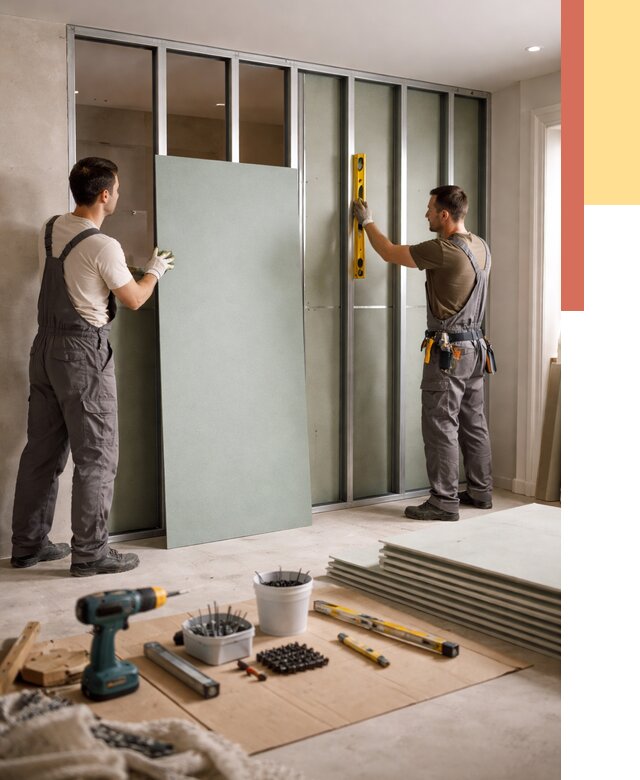 Перегородка из влагостойкого гипсокартона в Кызыле от 4978 руб. — монтаж под ключ | ОТДЕЛОЧНИК-Кзл