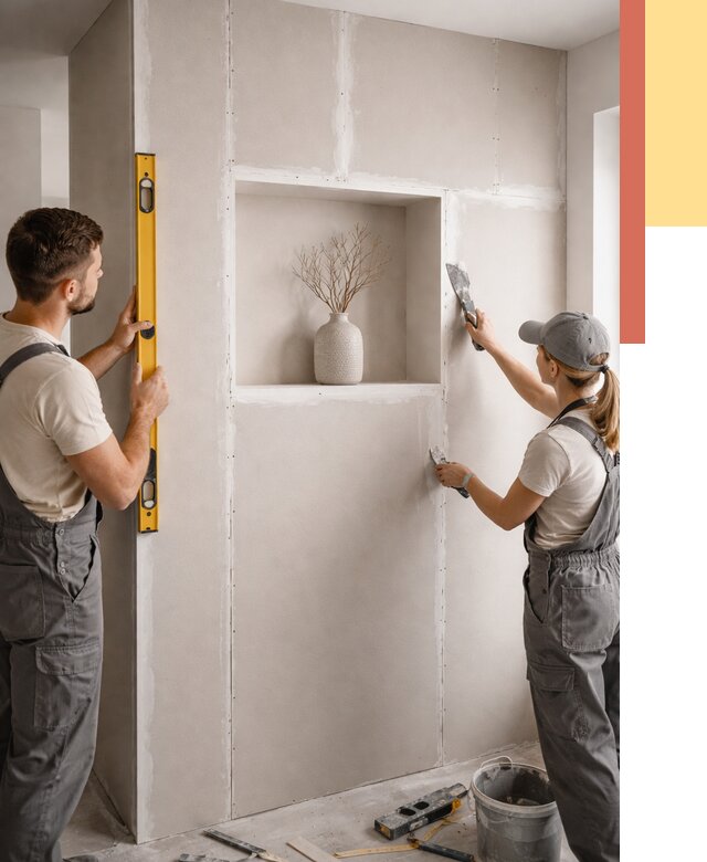 Перегородка из гипсокартона с нишей в Кызыле от 3371 руб. под ключ | ОТДЕЛОЧНИК-Кзл