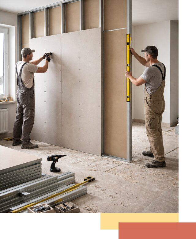 Зонирующая перегородка из гипсокартона под ключ в Кызыле