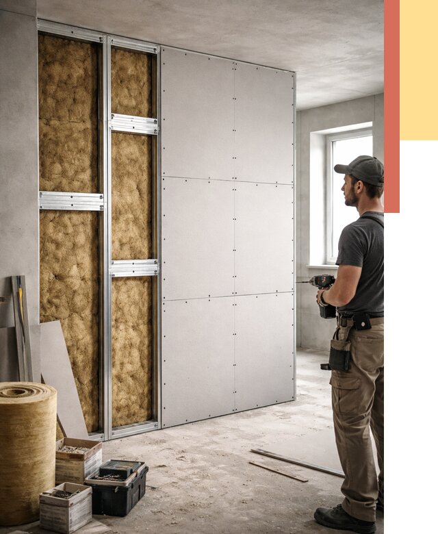 Усиленная перегородка под навеску в Кызыле от 13275 руб. — монтаж под ключ | ОТДЕЛОЧНИК-Кзл