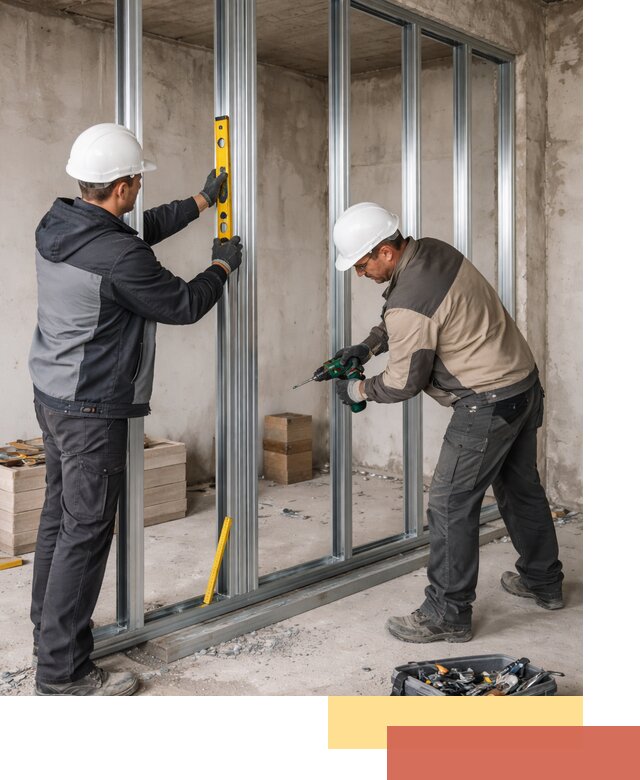 Монтаж каркаса перегородки из профиля в Кызыле