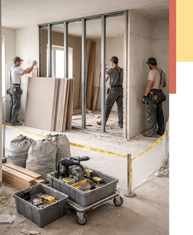 Перенос гипсокартонной перегородки в Кызыле под ключ от 4667 руб. | Демонтаж и монтаж – ОТДЕЛОЧНИК-Кзл