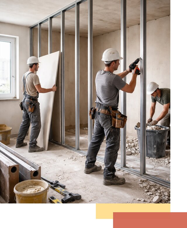 Перенос гипсокартонной перегородки в Кызыле профессионально и быстро