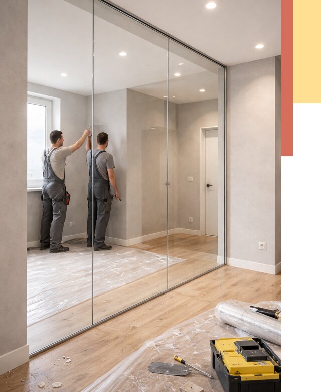 Безрамные стеклянные перегородки в Кызыле — монтаж от 9852 руб. | ОТДЕЛОЧНИК-Кзл