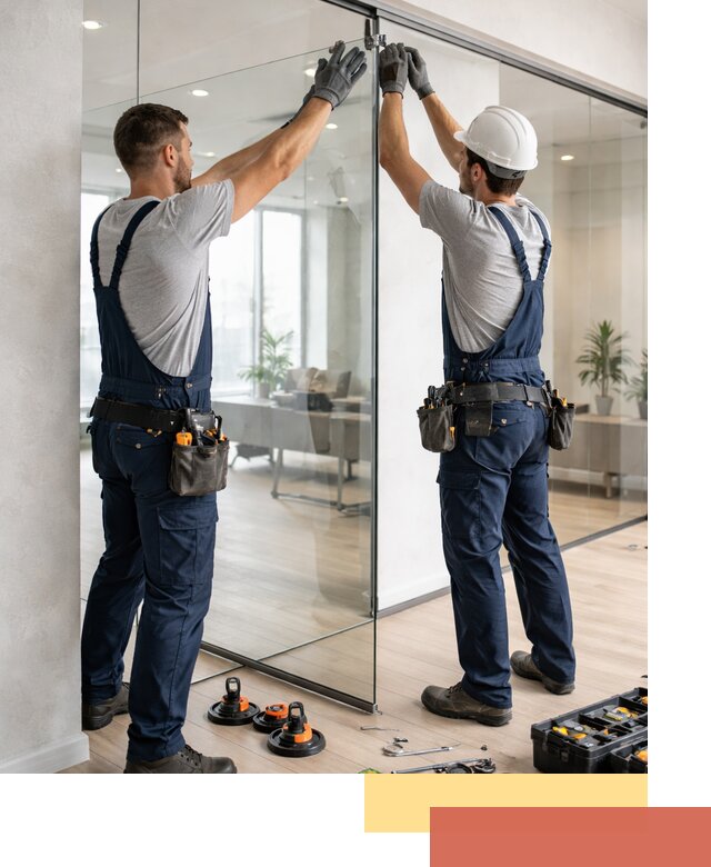 Безрамные стеклянные перегородки под ключ в Кызыле